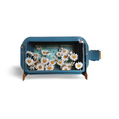 Message In A Bottle Thinking Of You Daisies & Bees Greeting Card