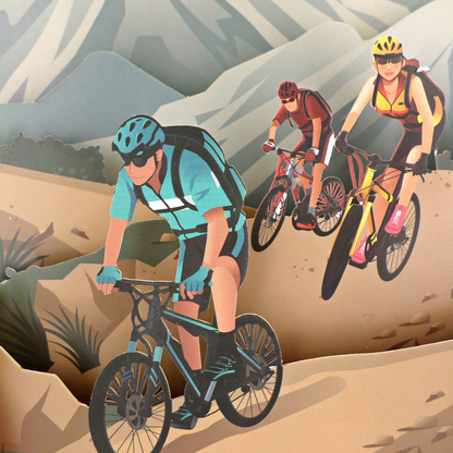 Mountain Biking Cyclist Any Occasion 3D Pop Up Greeting Card