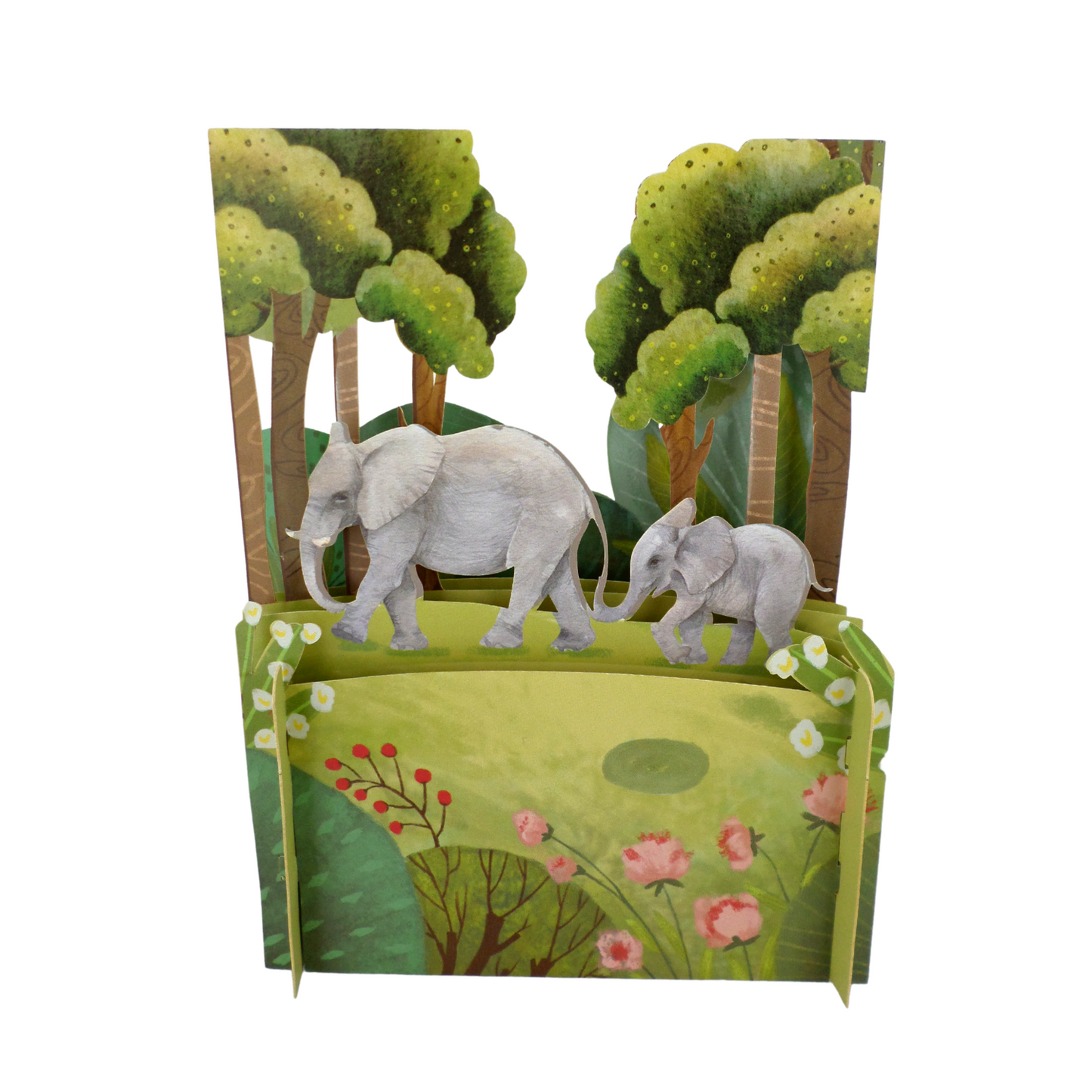 Baby Elephant Calf & Mother Any Occasion 3D Pop Up Greeting Card