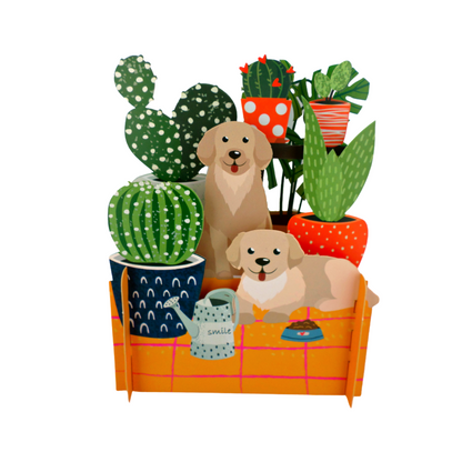 Happy Puppies Any Occasion 3D Pop Up Greeting Card