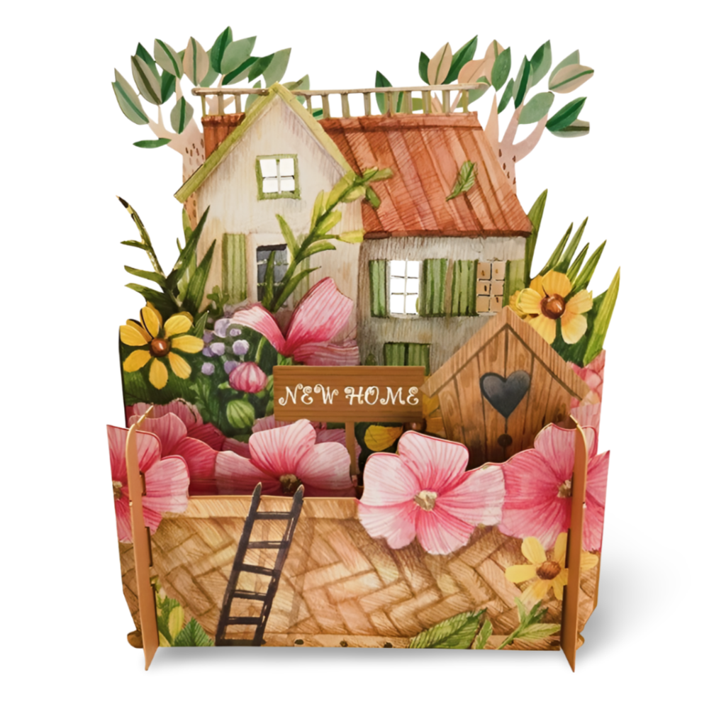 Housewarming Floral New Home 3D Pop Up Greeting Card