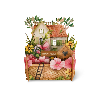 Housewarming Floral New Home 3D Pop Up Greeting Card