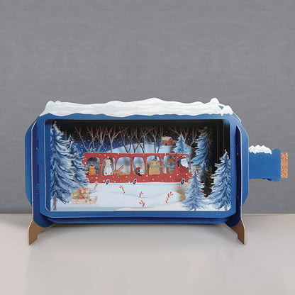 Message In A Bottle Santa & Friends Festive Pop Up Christmas Card
