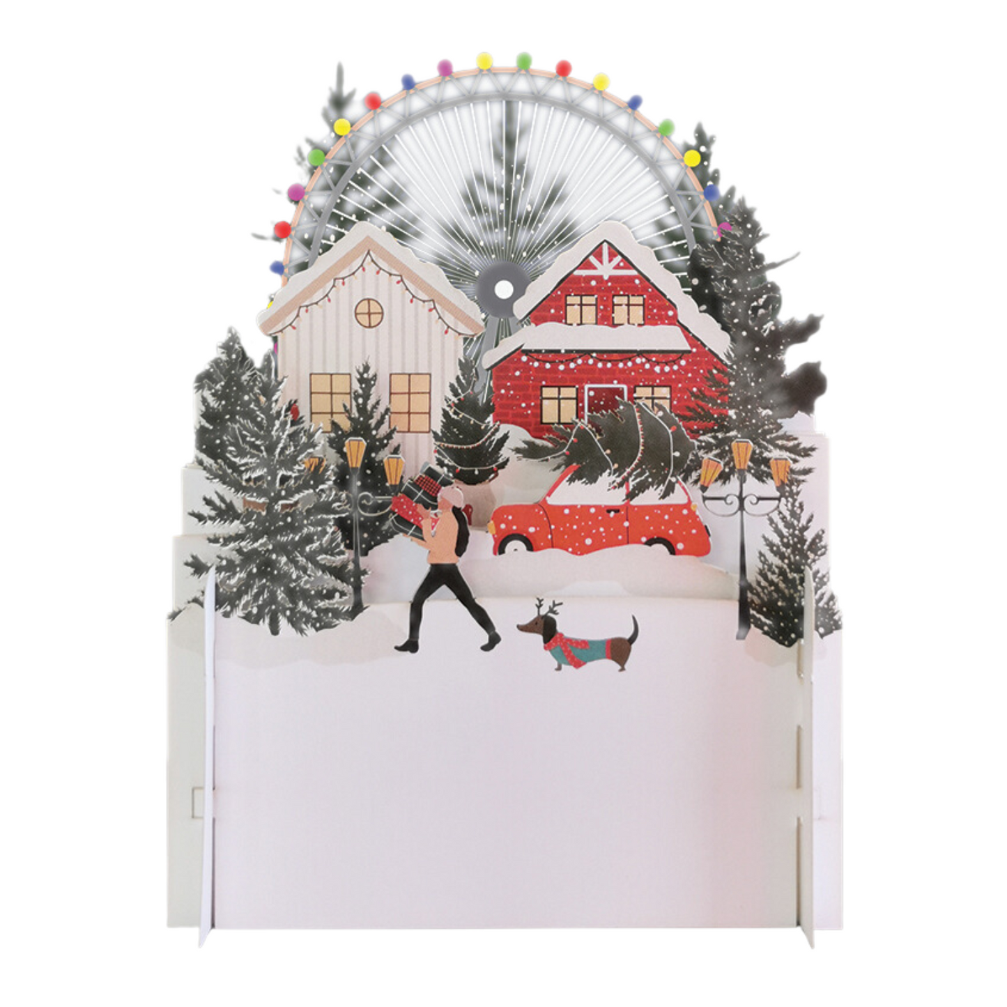 Festive Xmas Dog Delivery 3D Pop Up Christmas Greeting Card