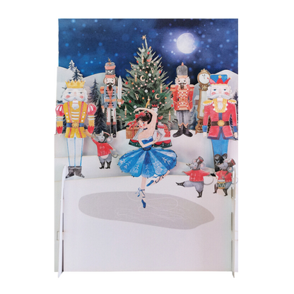 Festive Nutcracker & Xmas Tree 3D Pop Up Christmas Greeting Card