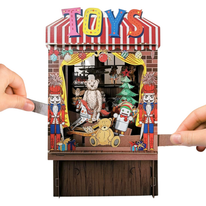Paper Theatre Santa's Toy Shop 3D Pop Up Christmas Greeting Card