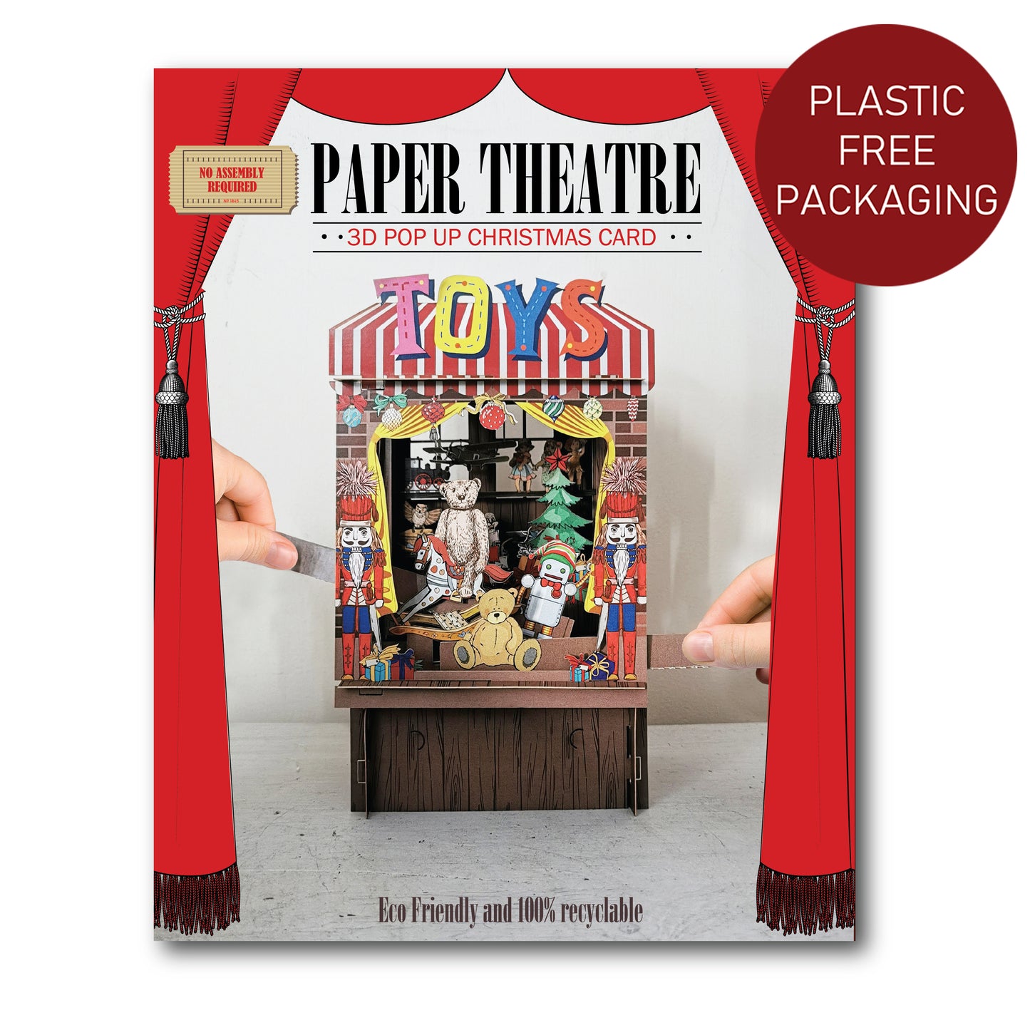 Paper Theatre Santa's Toy Shop 3D Pop Up Christmas Greeting Card
