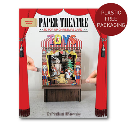 Paper Theatre Santa's Toy Shop 3D Pop Up Christmas Greeting Card