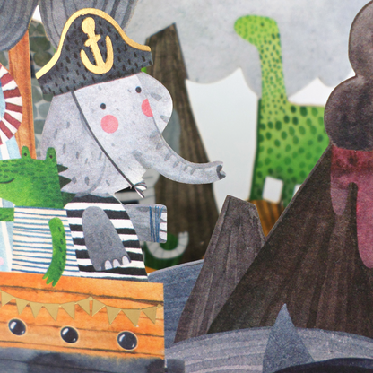 Pirate Adventure 3D Pop Up Birthday Card For Child