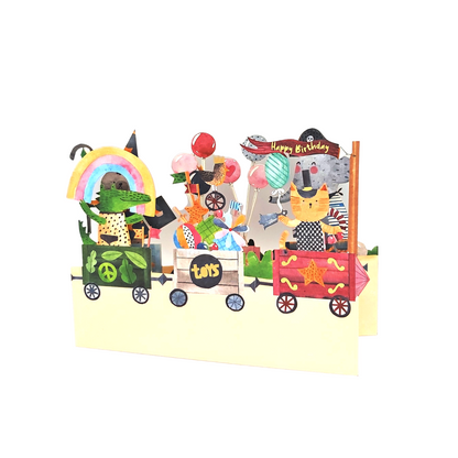 Children's Animals Circus 3D Pop Up Birthday Greeting Card By Alljoy Cards | UK