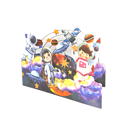 Space Astronauts 3D Pop Up Birthday Card For Child