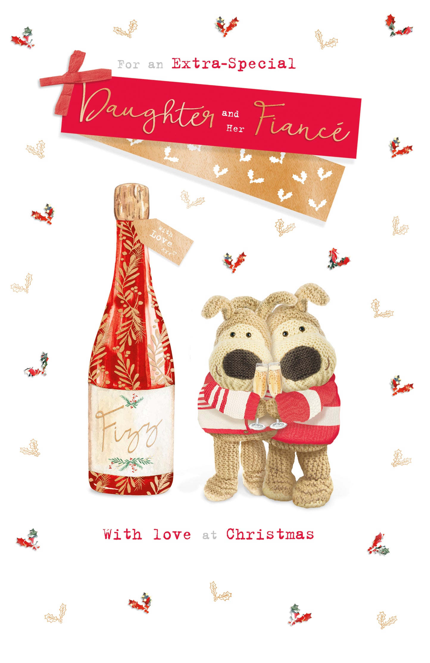 Boofle Daughter & Fiance Embellished Christmas Greeting Card