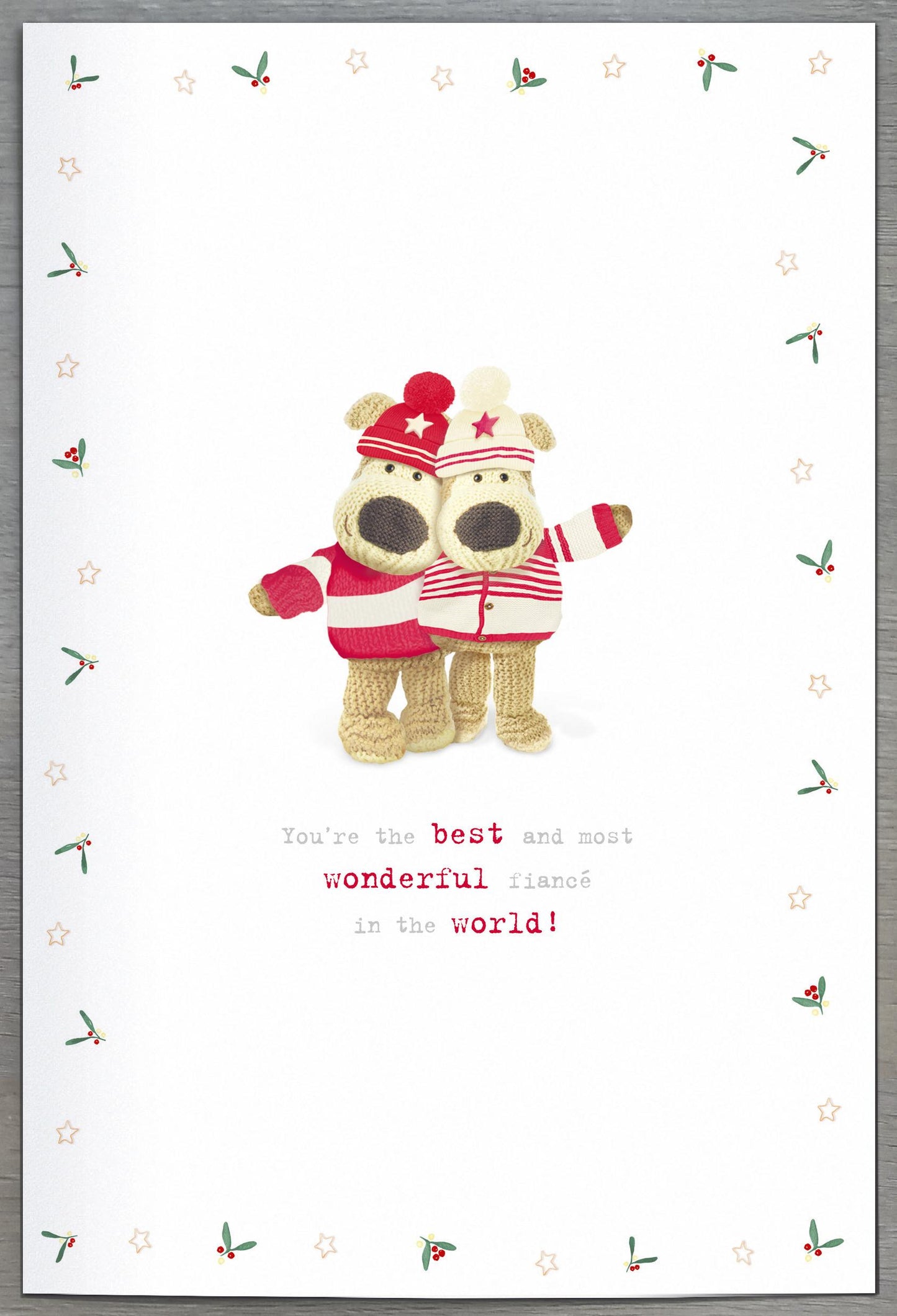 Boofle Very Special Fiance Embellished Christmas Greeting Card