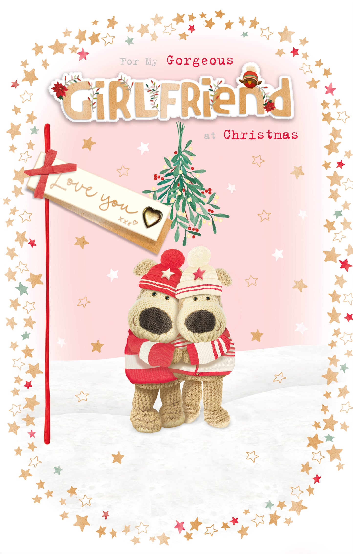 Boofle My Gorgeous Girlfriend Embellished Christmas Greeting Card