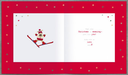 Weihnachtskarte Für Enkelsohn – Boofle Design Mit Spruch „To A Brilliant Grandson“