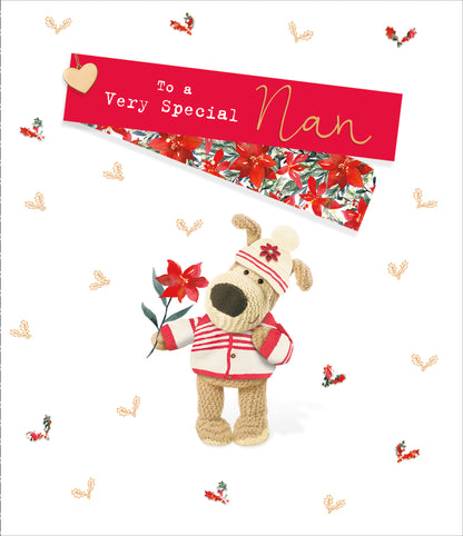 Boofle Very Special Nan Poinsettia Christmas Greeting Card