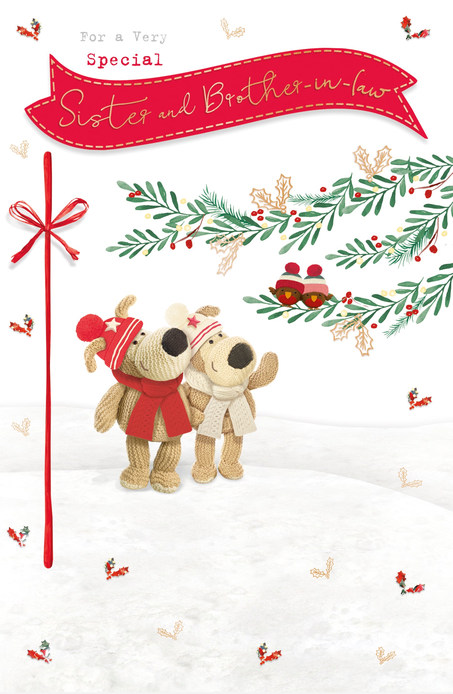 Boofle Sister & Brother-In-Law Embellished Christmas Greeting Card