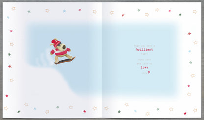 Boofle Amazing Snowboarding Son Christmas Greeting Card
