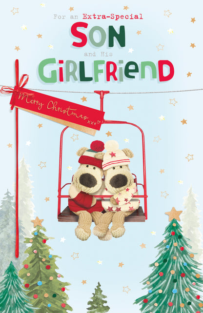 Boofle Son & Girlfriend Embellished Christmas Greeting Card