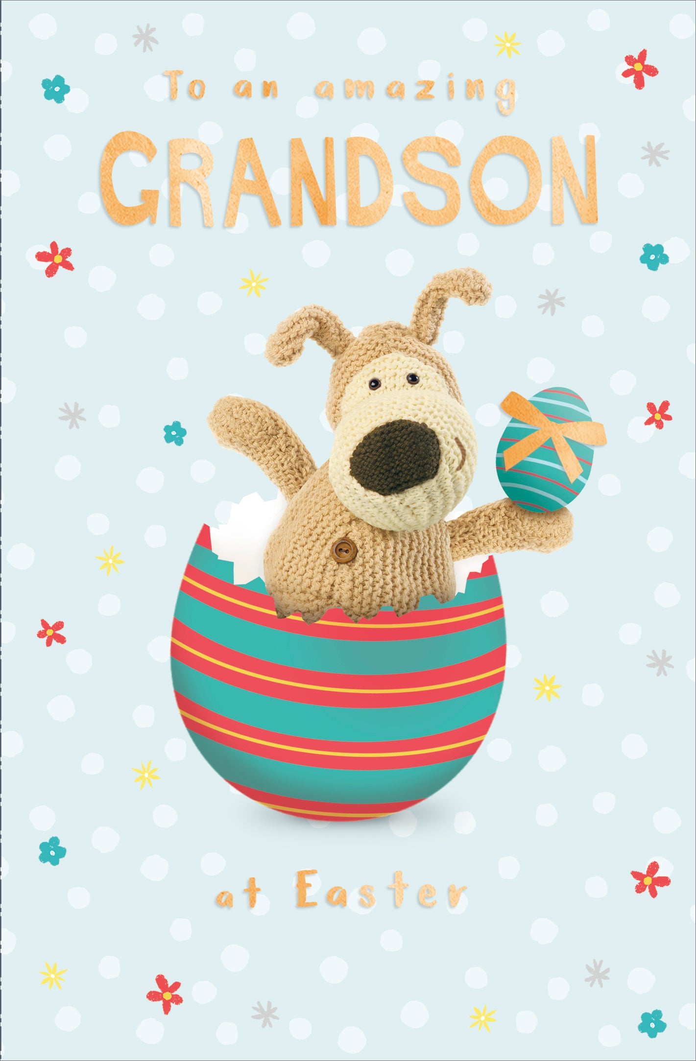 Boofle Amazing Grandson Cracking Easter Egg Easter Card Cute Greeting Card
