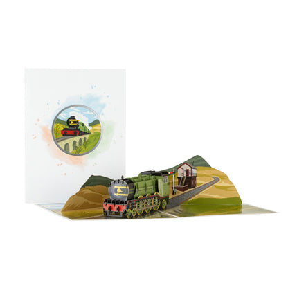Vintage Steam Train Any Occasion 3D Pop Up Greeting Card