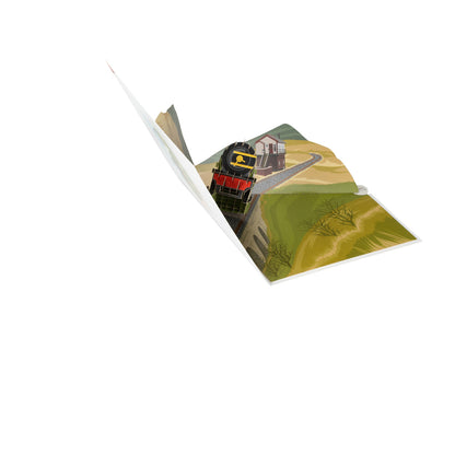 Vintage Steam Train Any Occasion 3D Pop Up Greeting Card