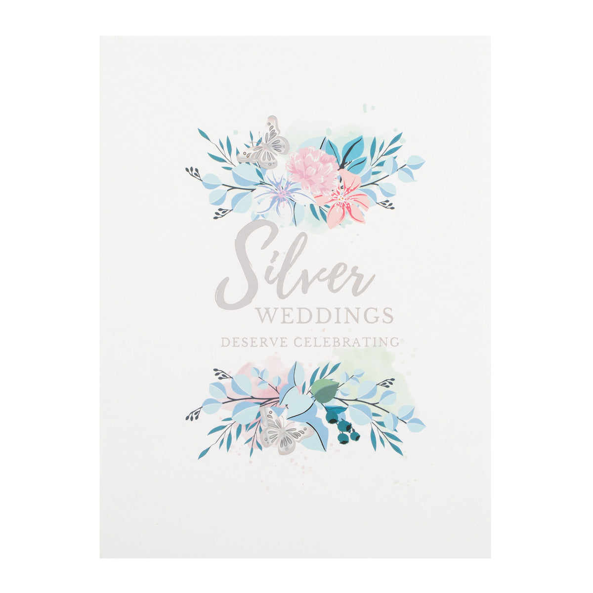 Silver Wedding 25 Years Anniversary 3D Pop Up Greeting Card