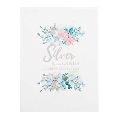 Silver Wedding 25 Years Anniversary 3D Pop Up Greeting Card