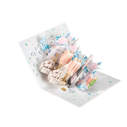 Silver Wedding 25 Years Anniversary 3D Pop Up Greeting Card