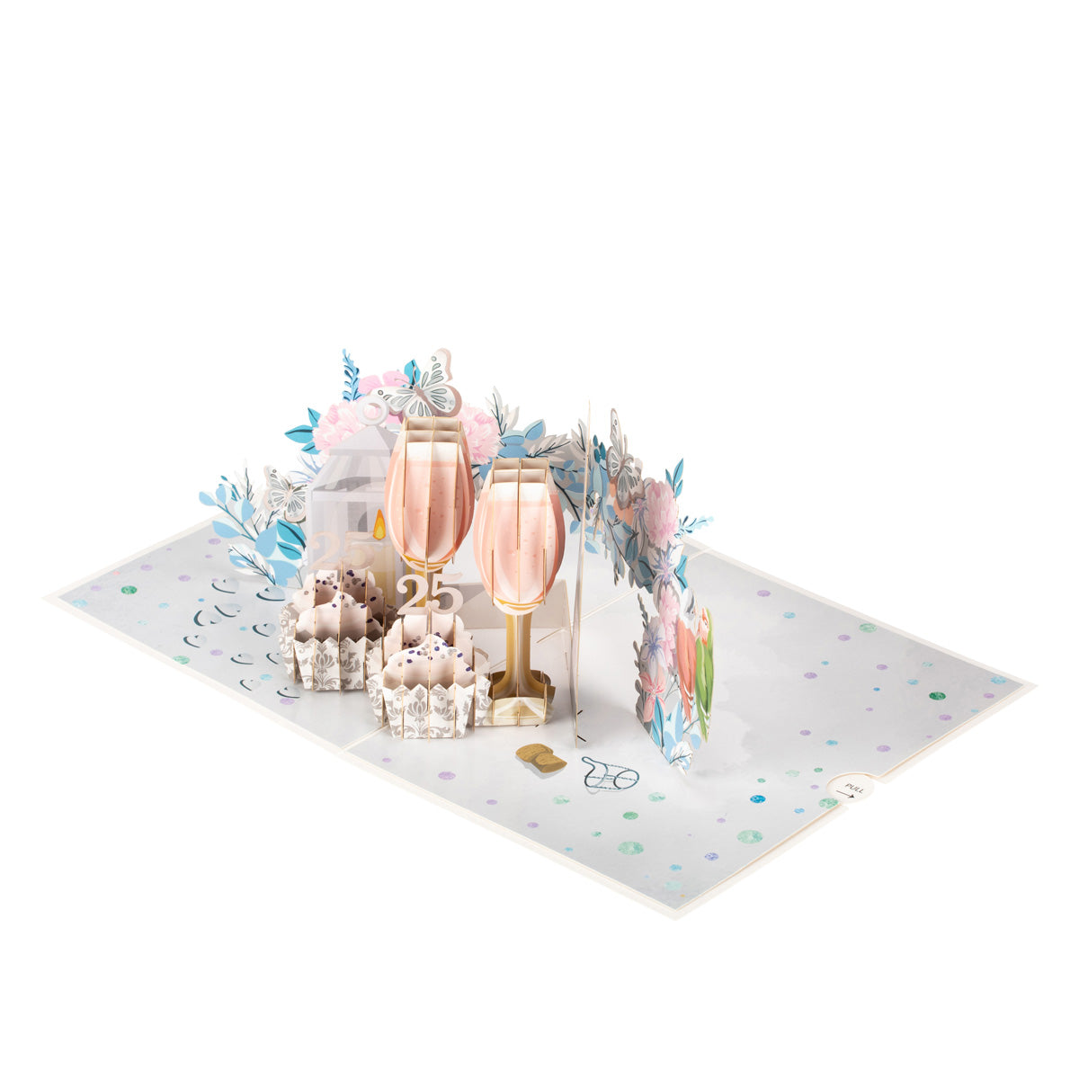 Silver Wedding 25 Years Anniversary 3D Pop Up Greeting Card