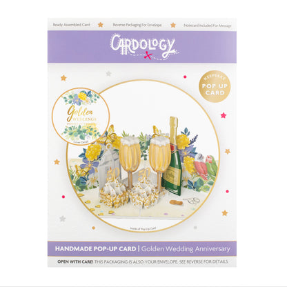 Golden Wedding 50 Years Anniversary 3D Pop Up Greeting Card