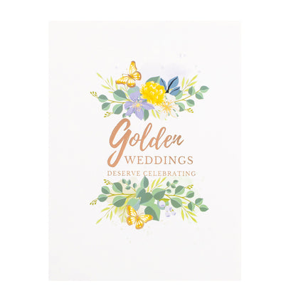Golden Wedding 50 Years Anniversary 3D Pop Up Greeting Card