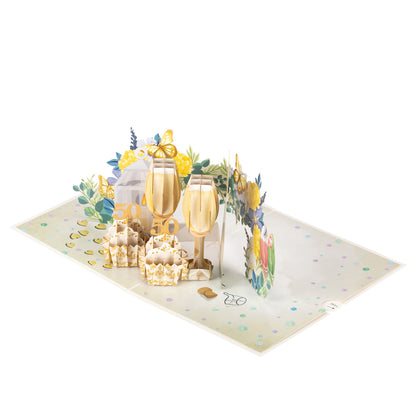 Golden Wedding 50 Years Anniversary 3D Pop Up Greeting Card