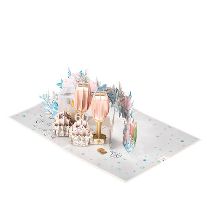 Diamond Wedding 60 Years Anniversary 3D Pop Up Greeting Card
