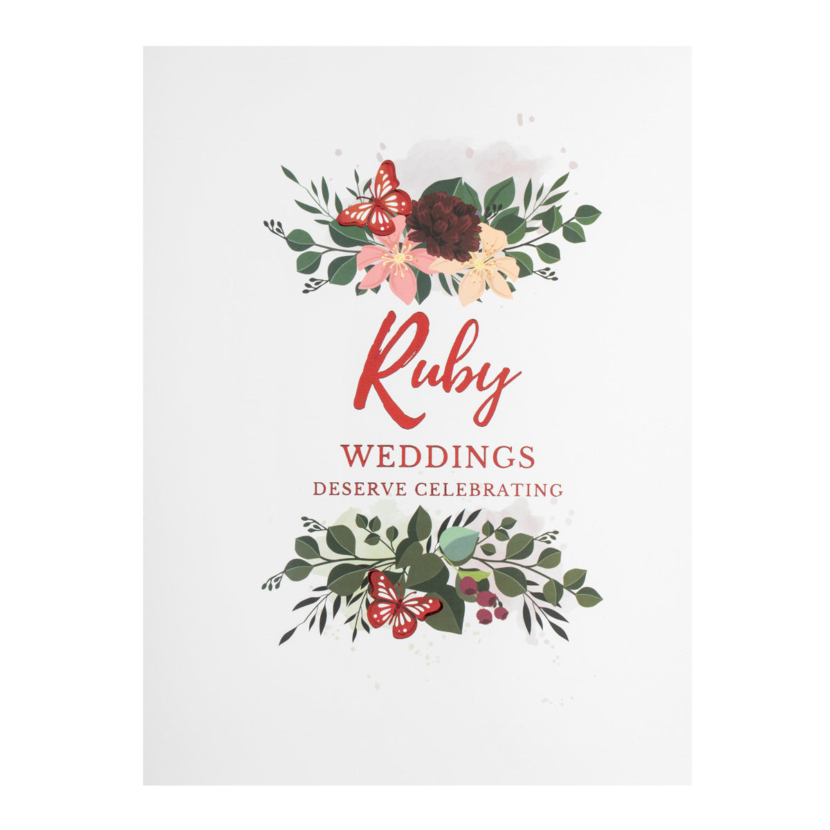 Ruby Wedding 40 Years Anniversary 3D Pop Up Greeting Card
