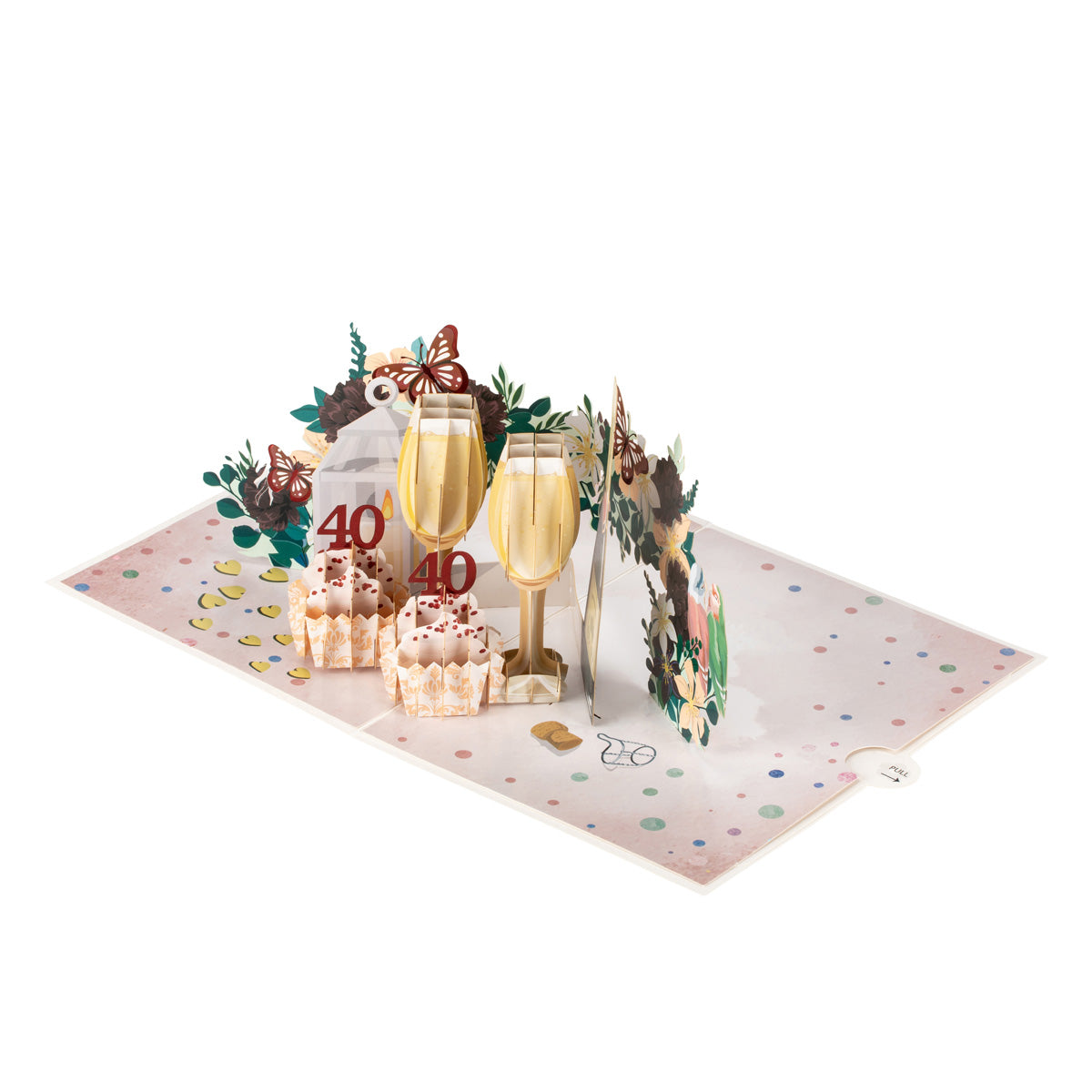 Ruby Wedding 40 Years Anniversary 3D Pop Up Greeting Card