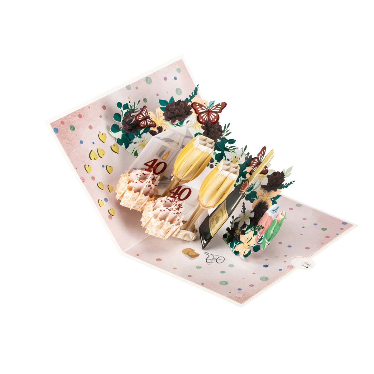 Ruby Wedding 40 Years Anniversary 3D Pop Up Greeting Card