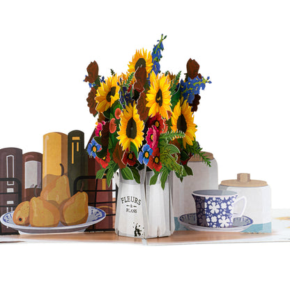 Colourful Floral Sunflowers Any Occasion 3D Pop Up Greeting Card