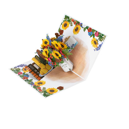 Colourful Floral Sunflowers Any Occasion 3D Pop Up Greeting Card