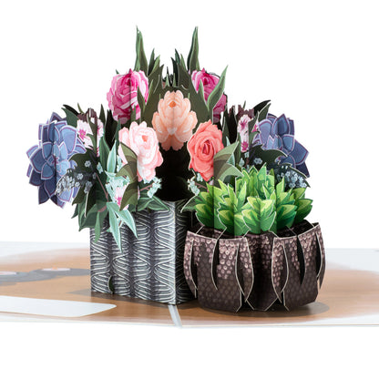 Colourful Floral Peonies Any Occasion 3D Pop Up Greeting Card