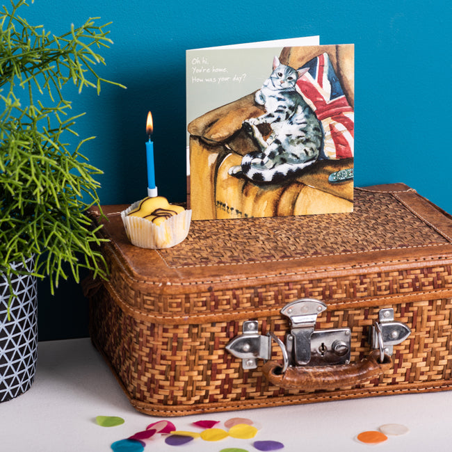 Cat You're Home? Little Dog Laughed Greeting Card