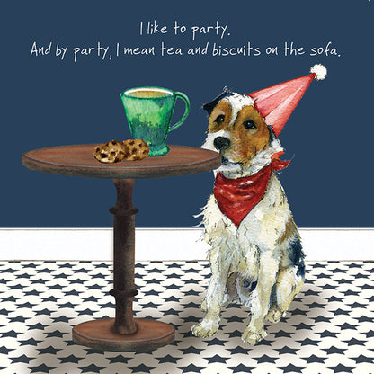 Like To Party Terrier Little Dog Laughed Greeting Card