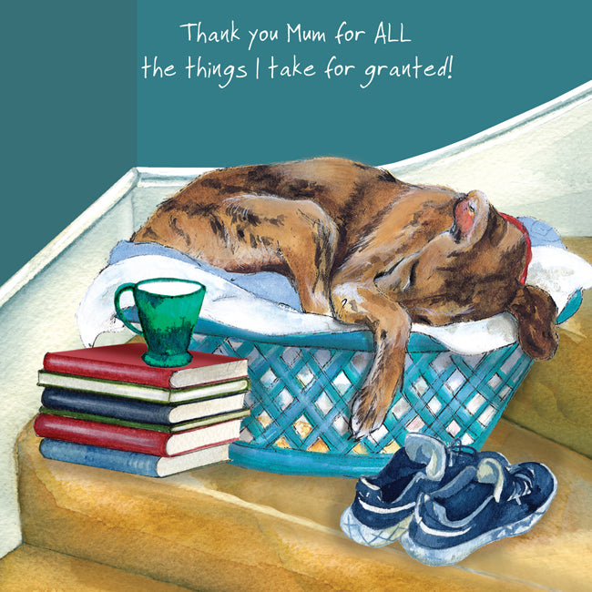 Thank You Mum Greyhound Little Dog Laughed Birthday Card