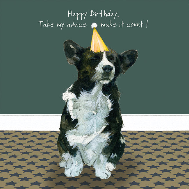 Corgi Make It Count Little Dog Laughed Birthday Card