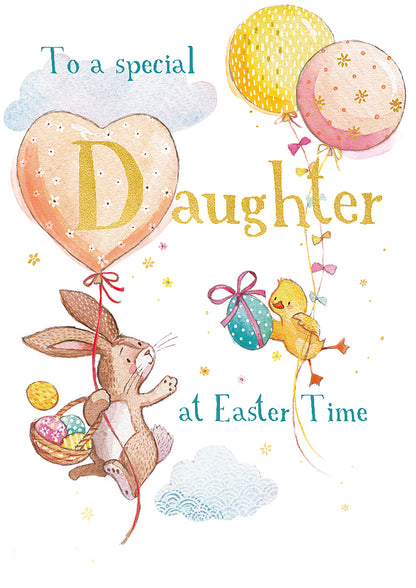 To A Special Daughter Hoppy Together Cute Easter Greeting Card