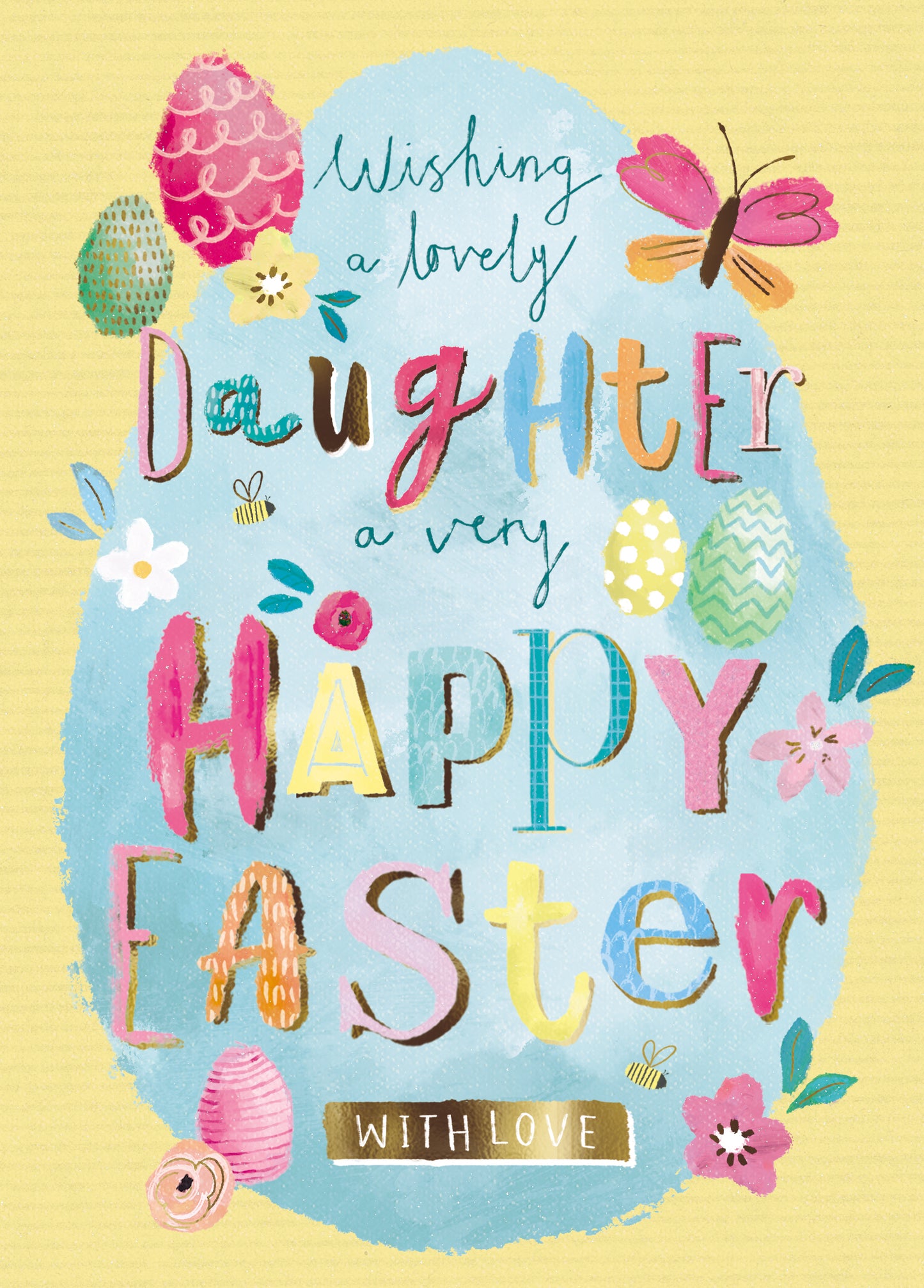 A Lovely Daughter Egg-Ceptional Contemporary Easter Greeting Card