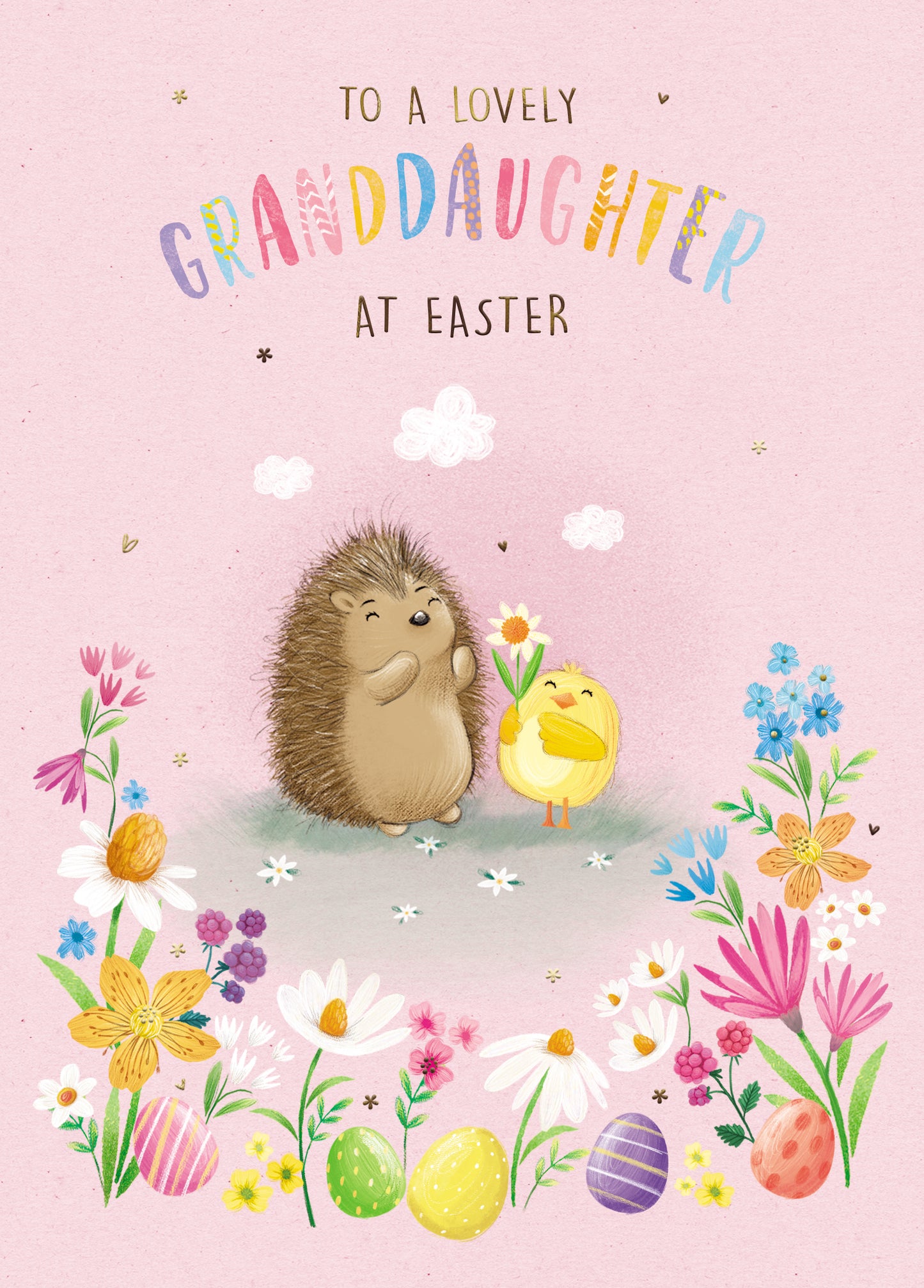 To A Lovely Granddaughter Flowerful Friendship Cute Easter Greeting Card