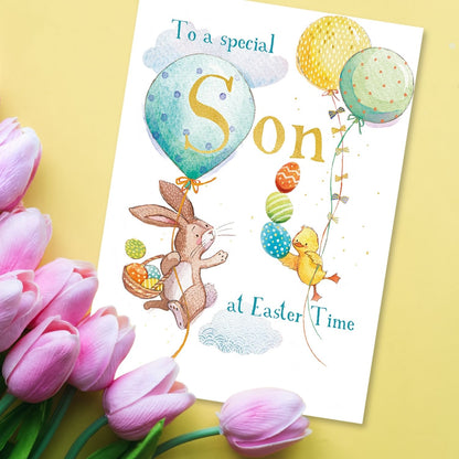 To A Special Son Hoppy Together Cute Easter Greeting Card