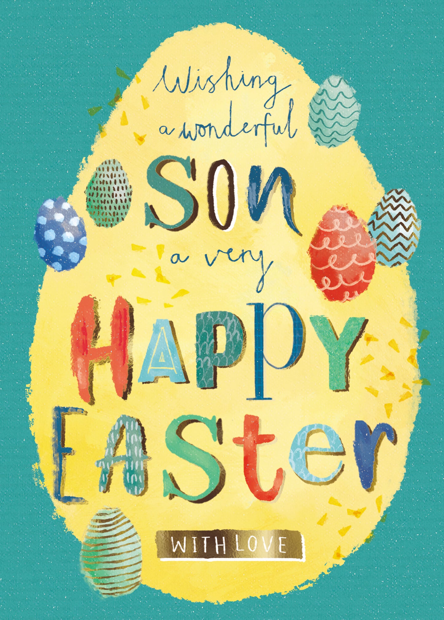 Wishing A Wonderful Son Eggscellent Surprises Contemporary Easter Greeting Card