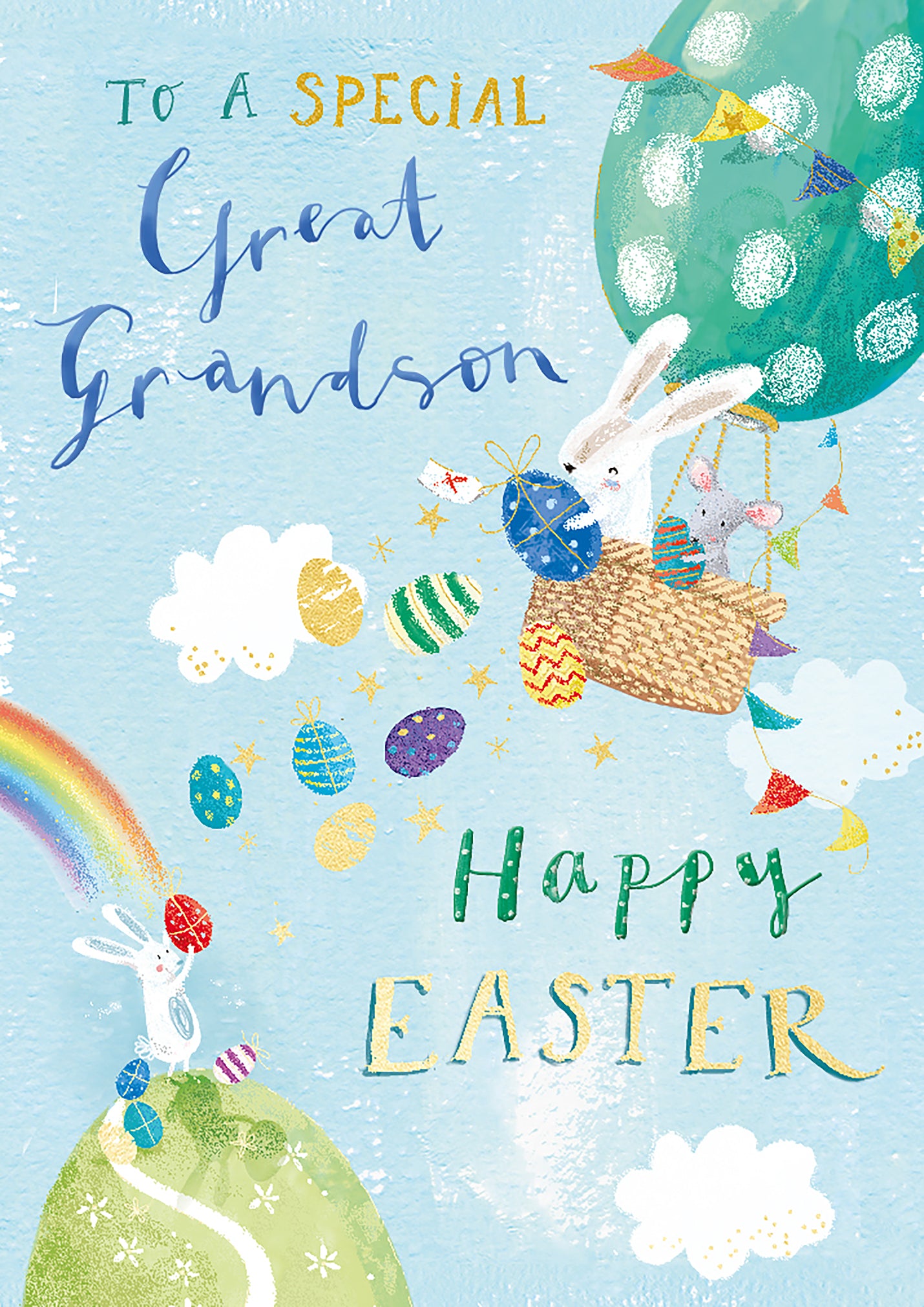 A Special Great-Grandson Hoppy Holidays Cute Easter Greeting Card